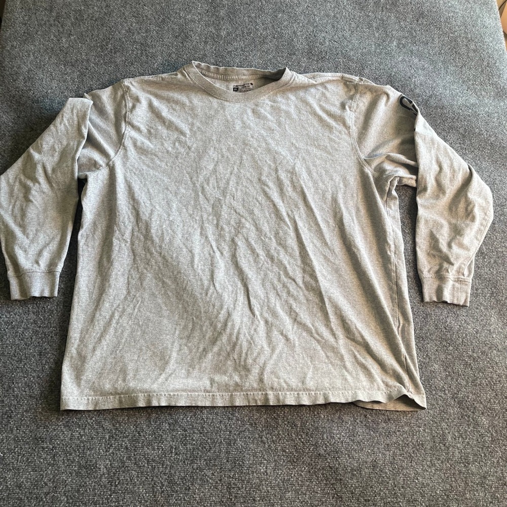 Carhartt Mens Loose Fit Long Sleeve Graphic Logo T-Shirt Heather Gray 2XL 509